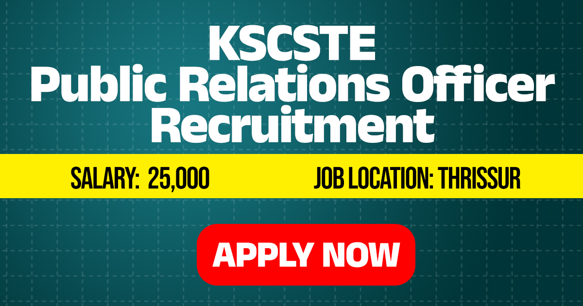 KSCSTE Public Relation Officer recruitment