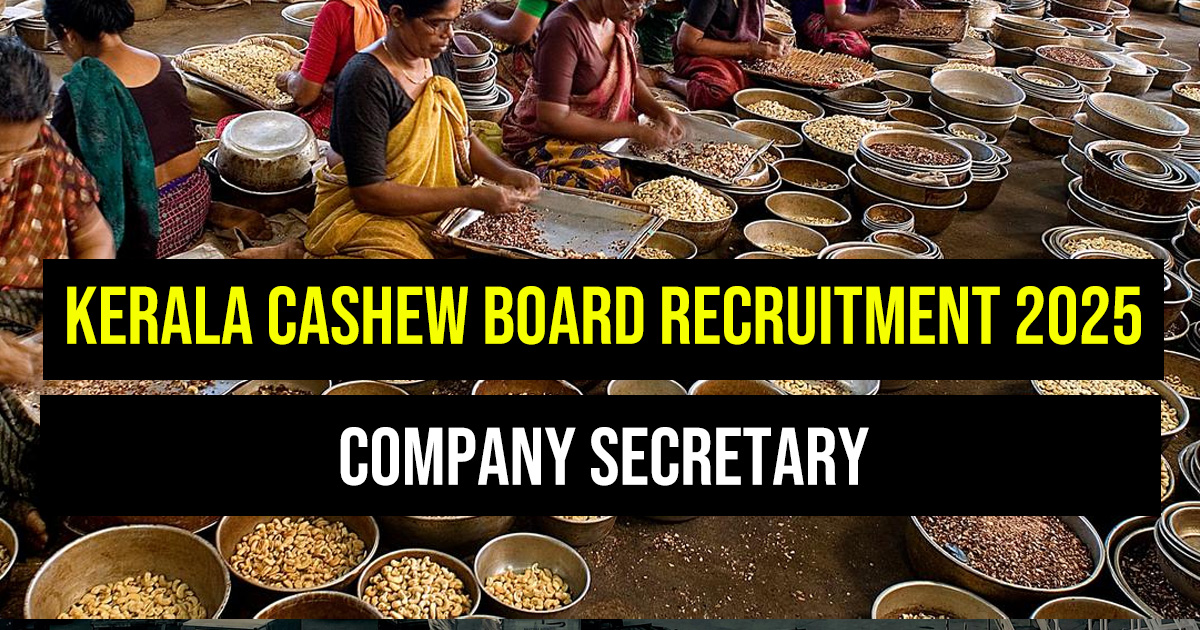 kerala cashew board recruitment 2025 new job notifications