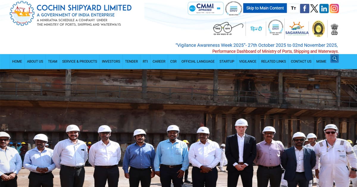 Cochin Shipyard Recruitment 2026