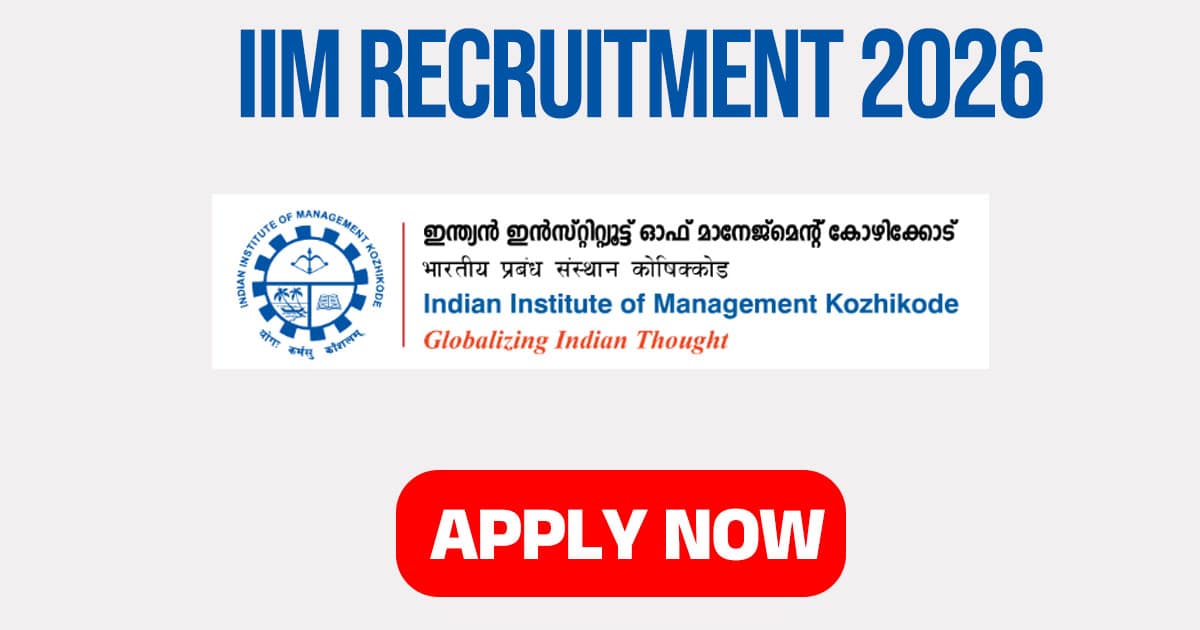 IIM Kozhikode Recruitment 2026