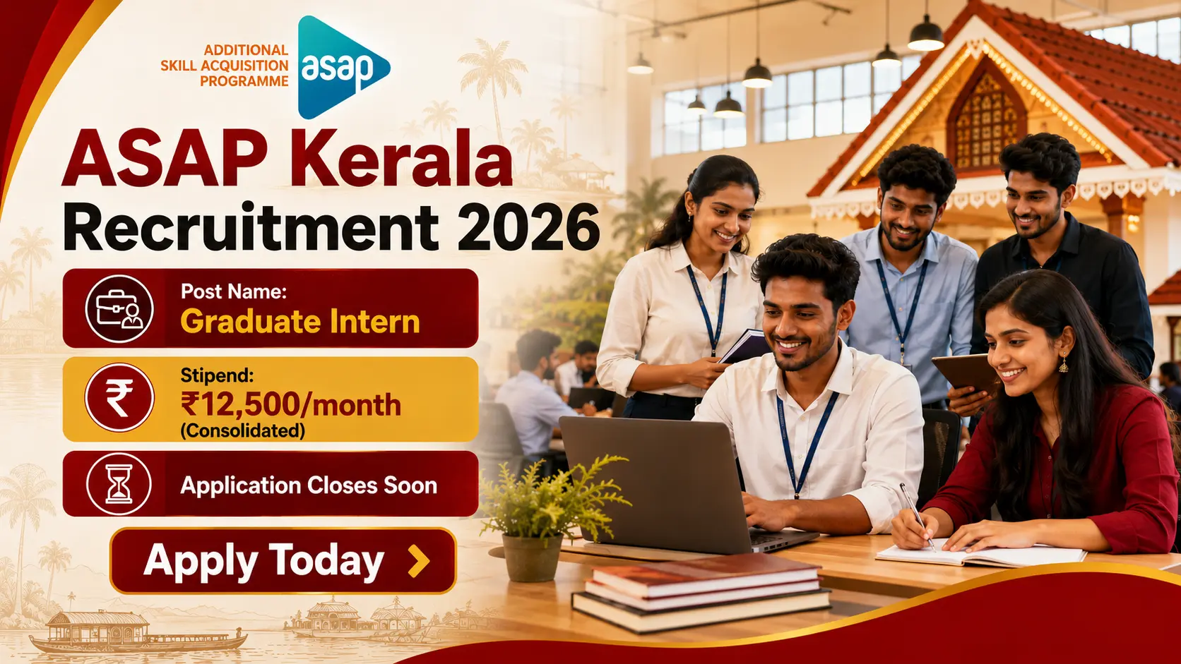 ASAP Kerala Jobs 2026 – Graduate Intern Recruitment 2026 Vacancies