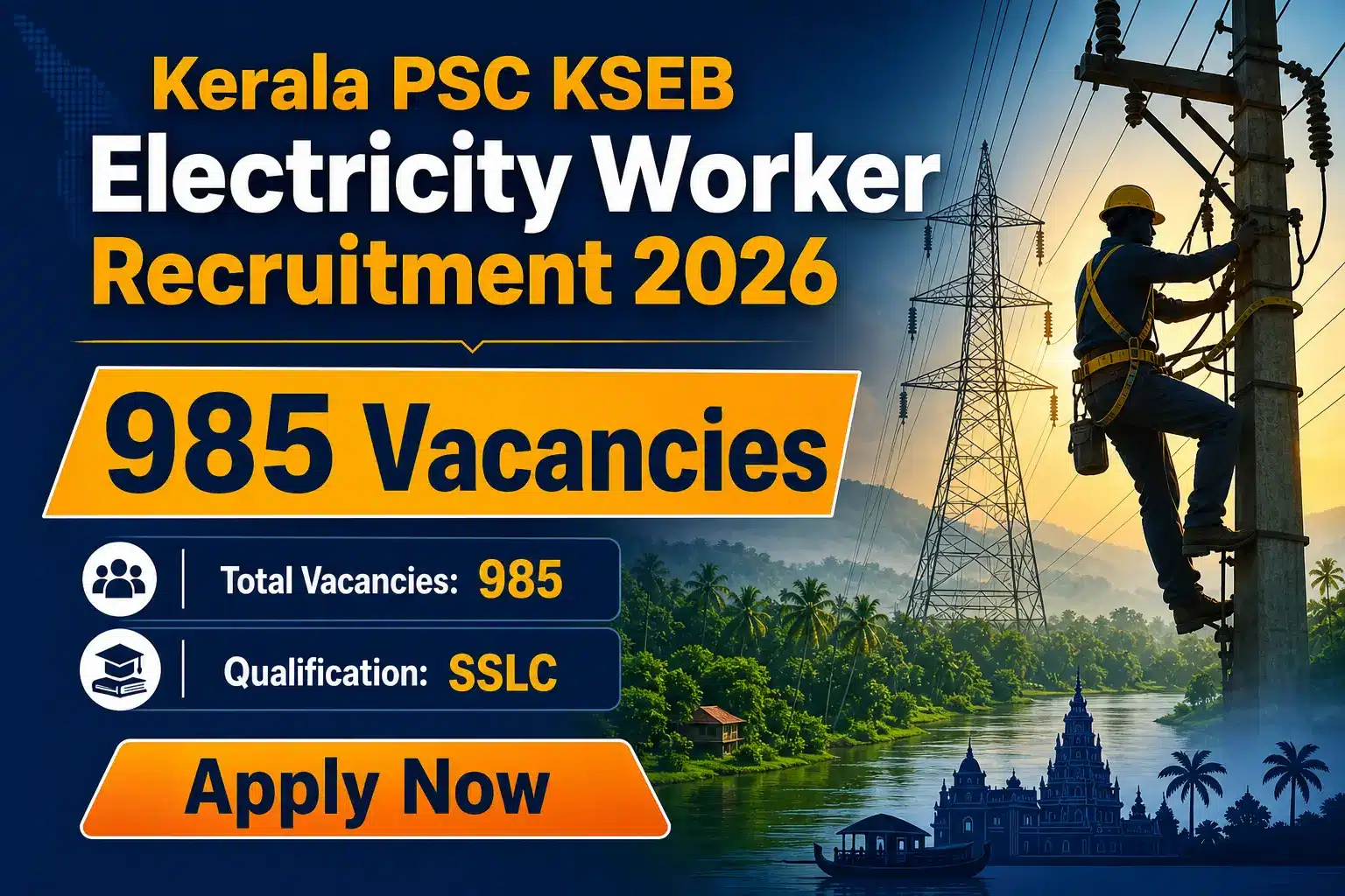 PSC New Notification Category Number 21/2026 - KSEB Electricity Worker Recruitment 2026
