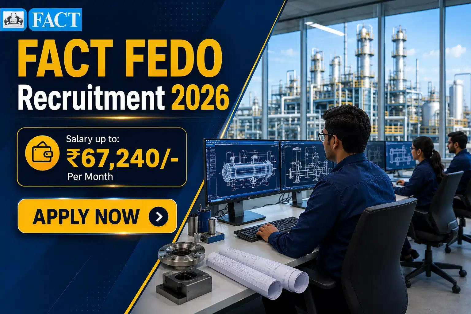FACT Recruitment 2026 – FEDO Draughtsman Engineer Deputy Senior Manager AGM 34 Posts