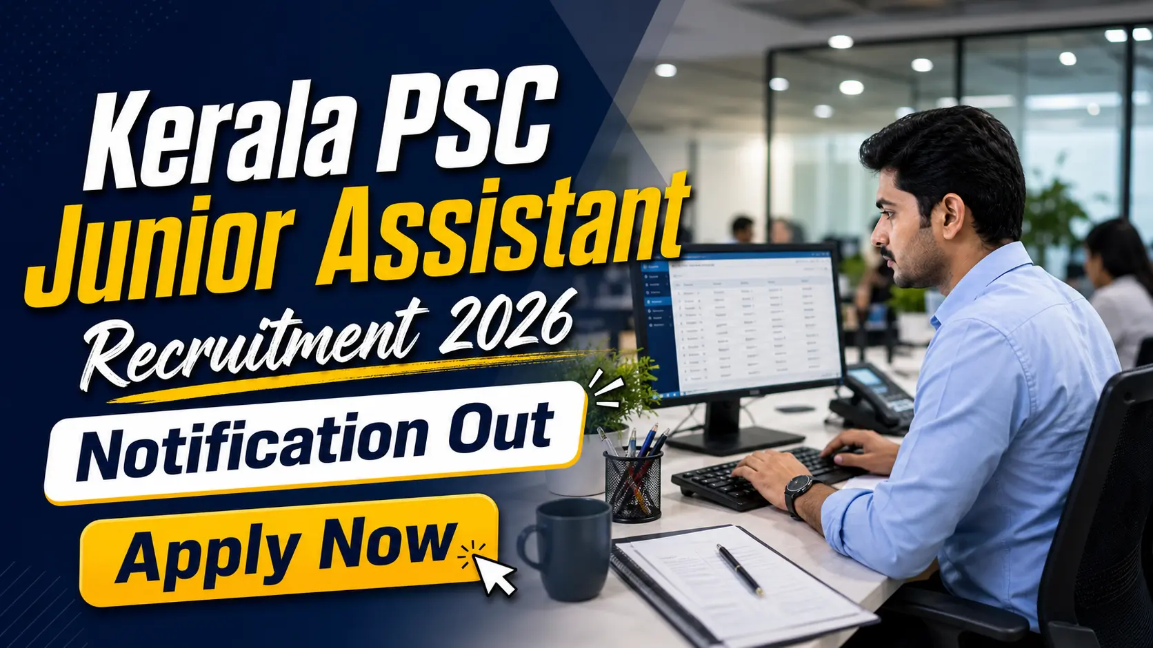 Kerala PSC Vacancy 2026 Junior Assistant 10 posts recruitment notification image