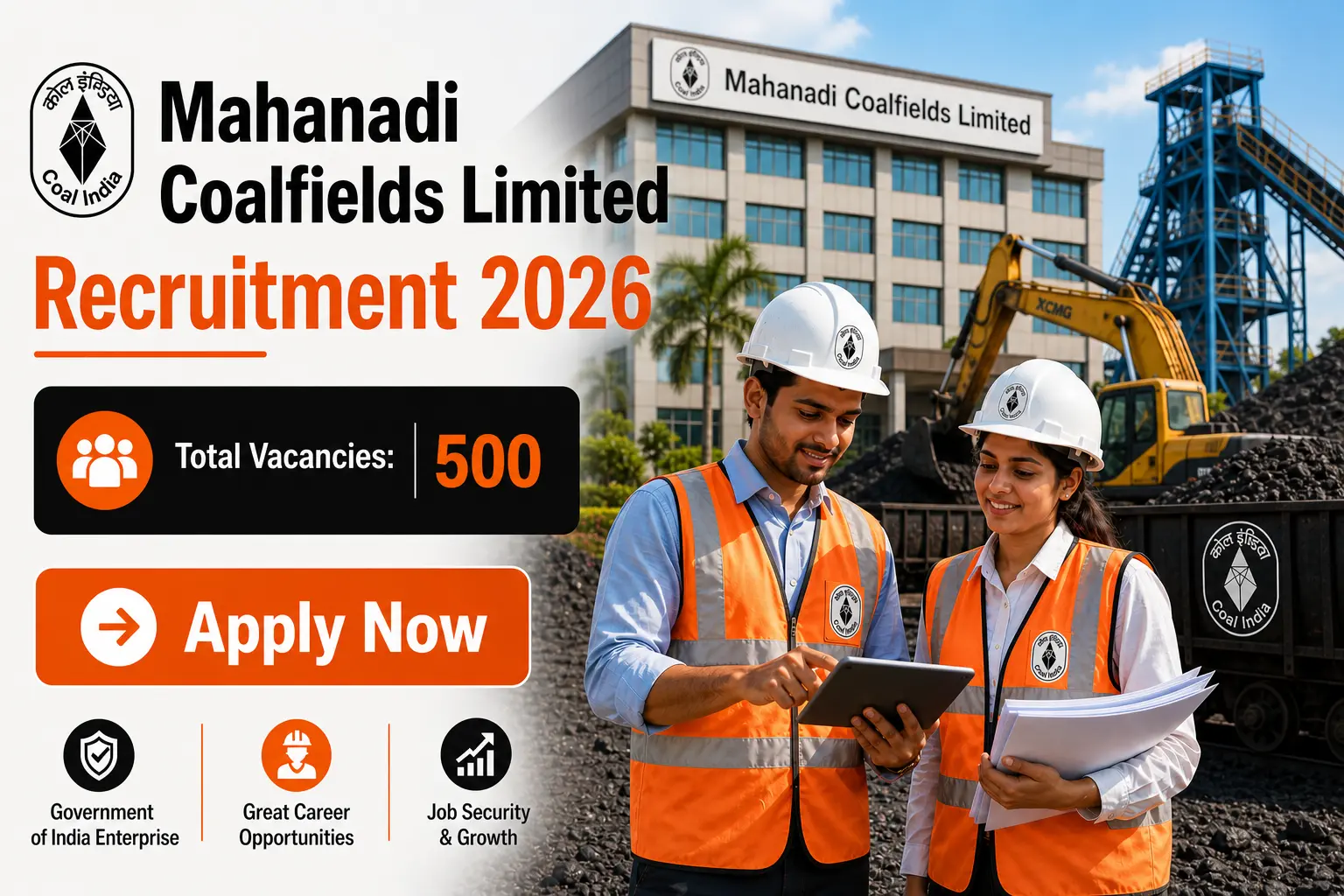 Mahanadi Coalfields Limited Recruitment 2026 - 500 Vacancies Asst Foreman Technician Electrician