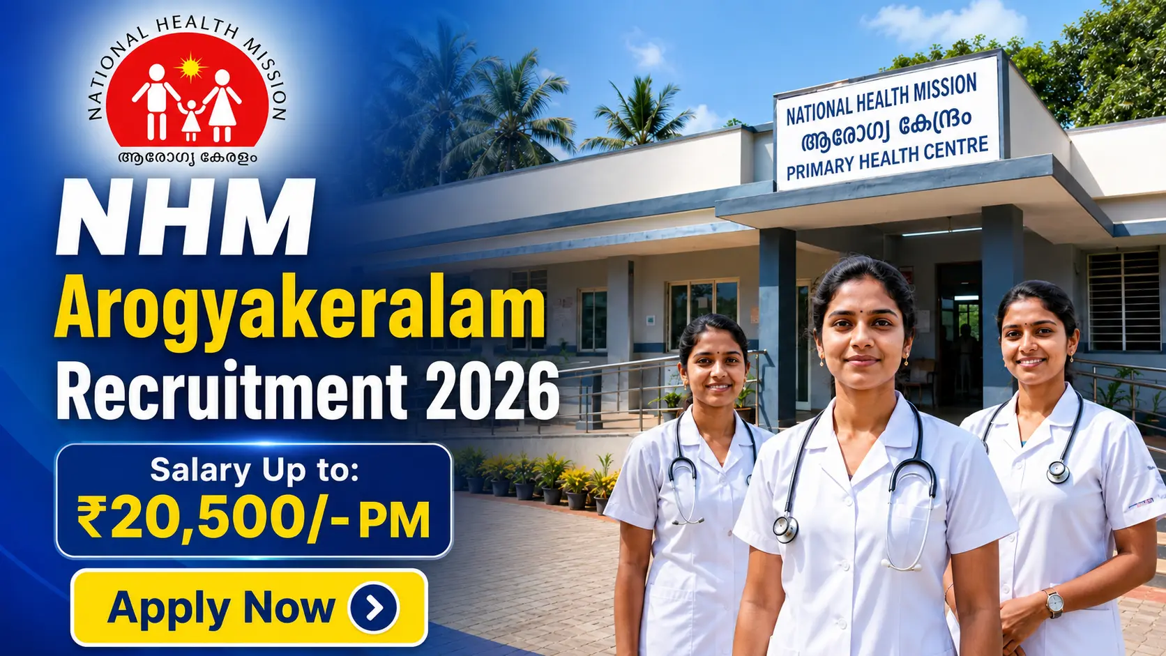 NHM Arogyakeralam New Vacancies 2026 – JPHN Staff Nurse Mid-Level Service Provider in Palakkad