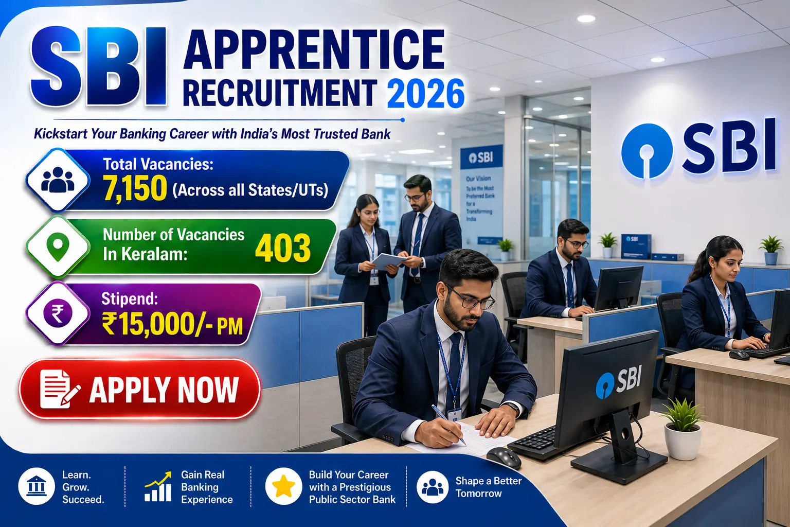 SBI Apprentice Recruitment 2026 - 7150 Vacancies All India Online Application Open
