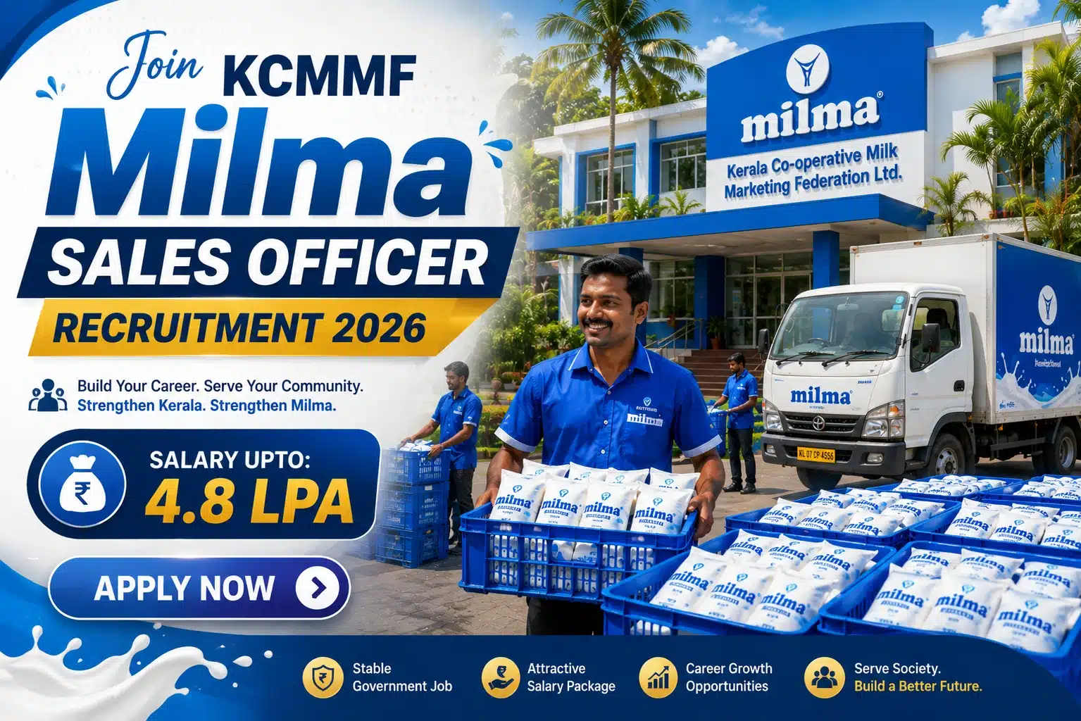 KCMMF Milma Job Vacancy 2026 - Sales Officer Post