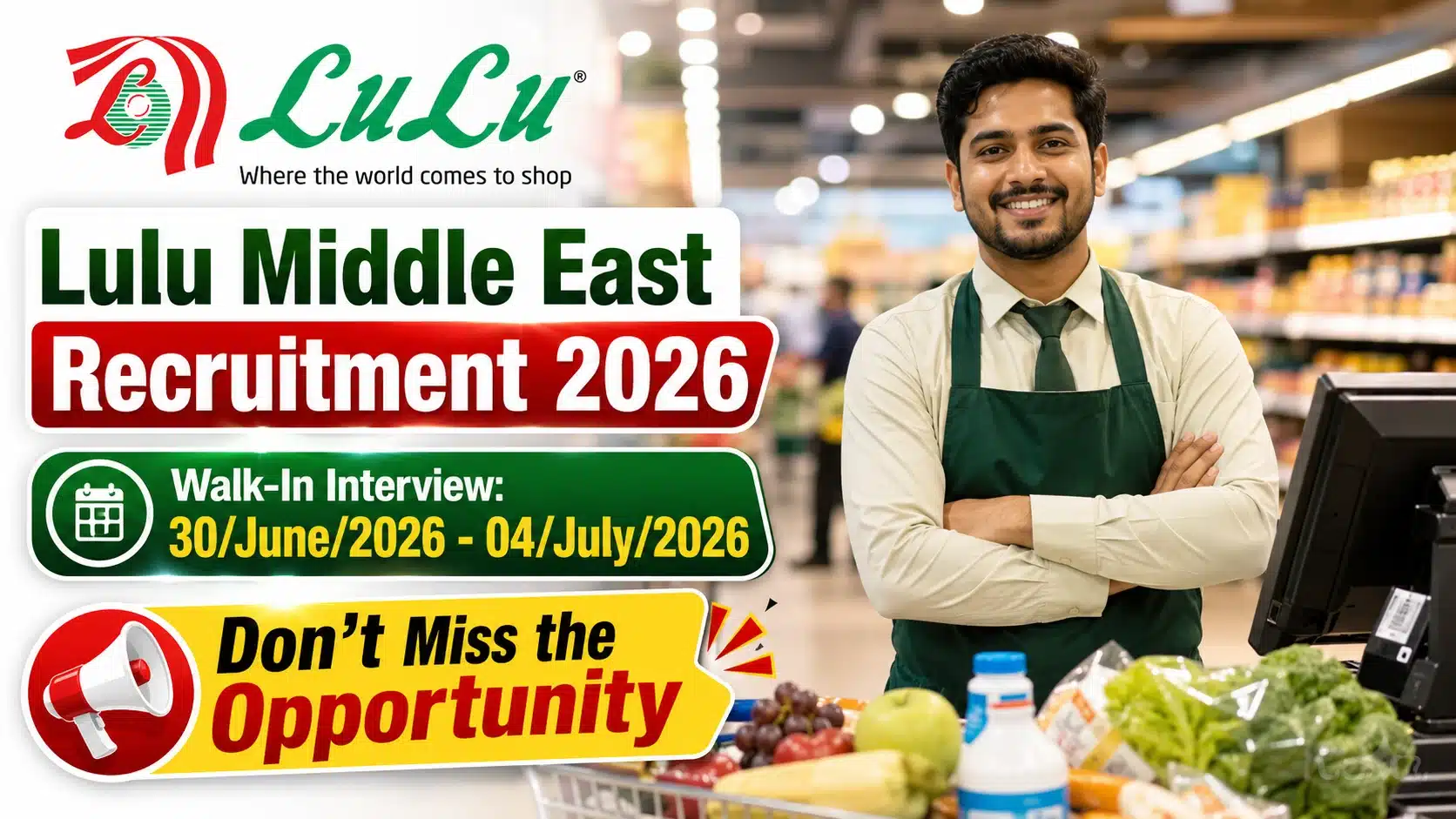 Lulu Middle East Recruitment 2026 - Walk-In Interview