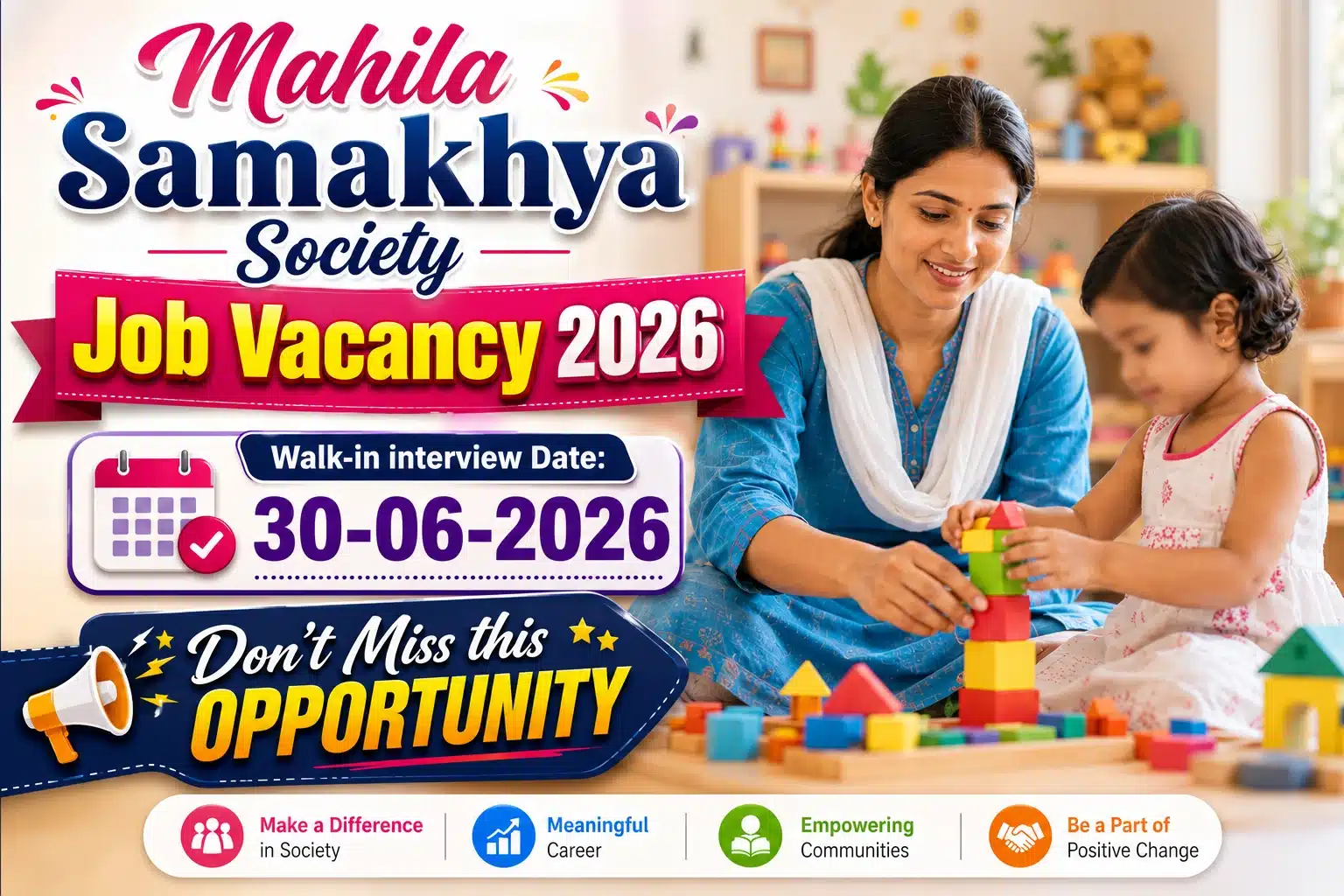 Mahila Samakhya Society Job Vacancy 2026 - Walk-In Interview Details
