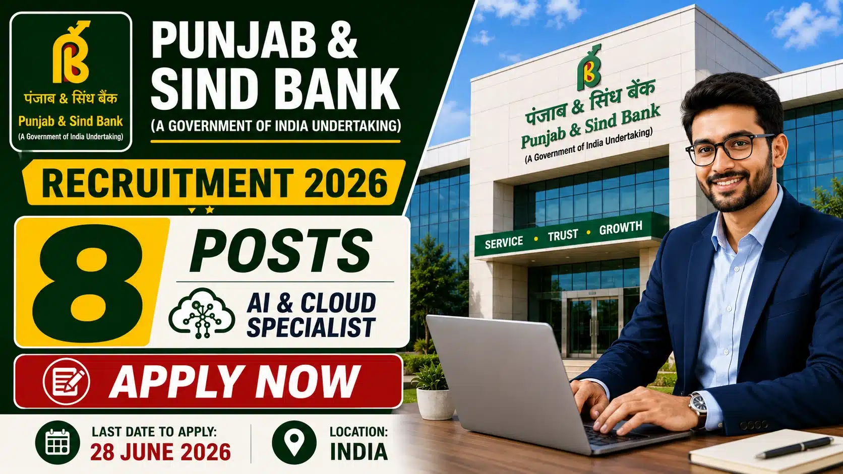 Punjab and Sind Bank Recruitment 2026 – Cloud CoE and AI Engineer Posts