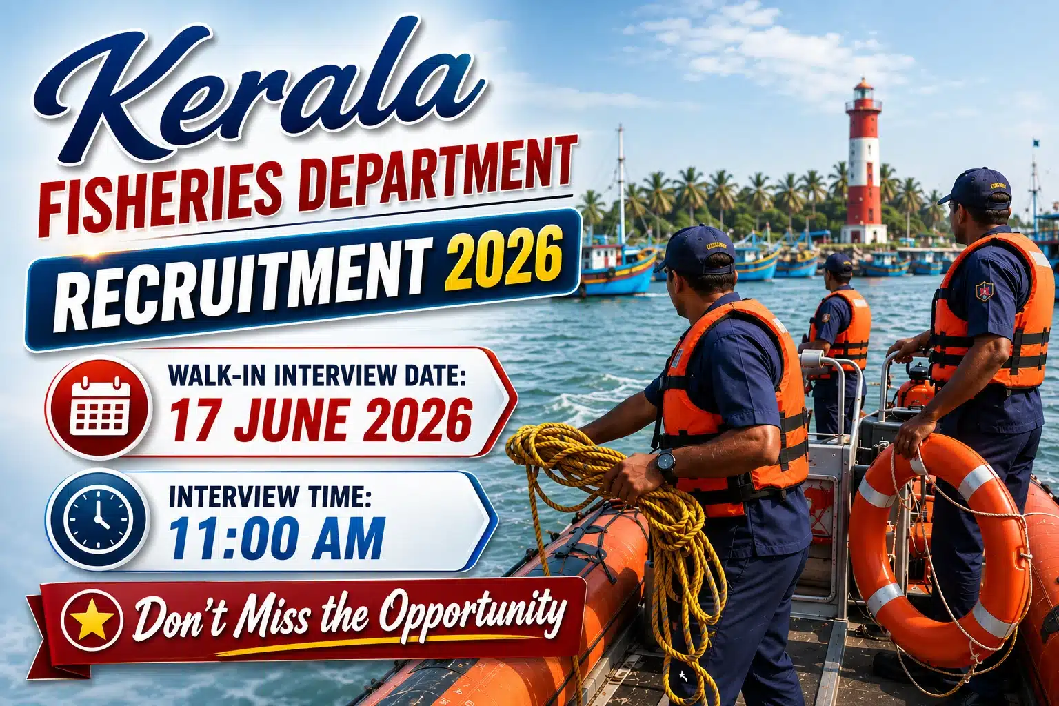 Fisheries department kerala job vacancies 2026 - Walk-In Interview