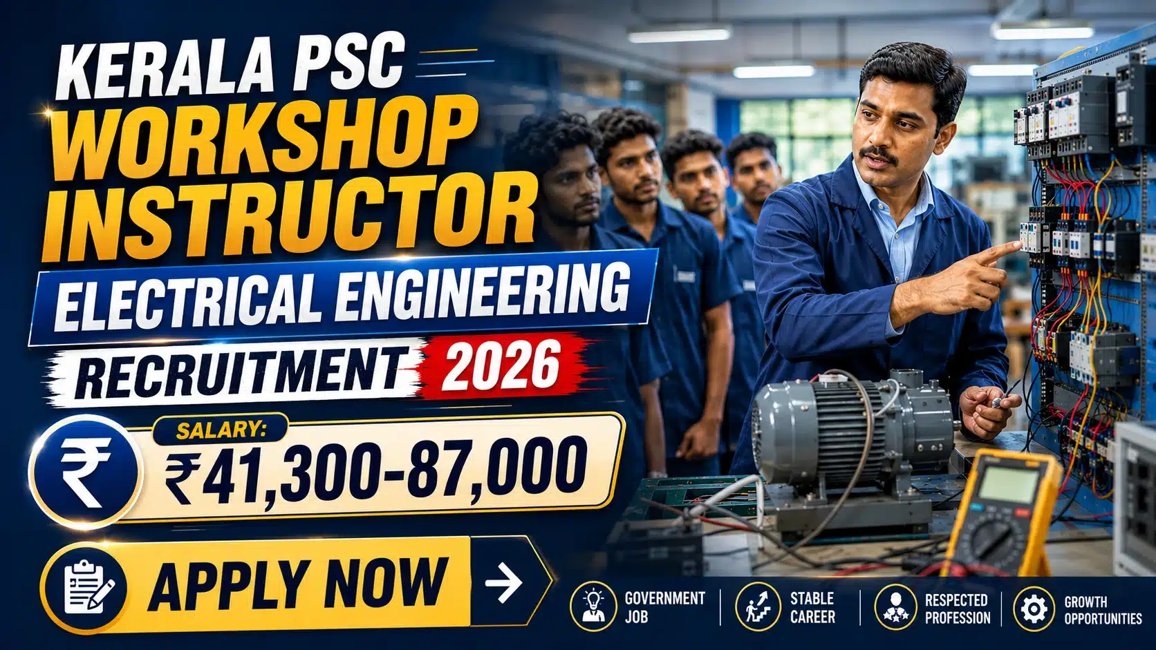 Kerala PSC Workshop Instructor Notification 2026 | Electrical Engineering