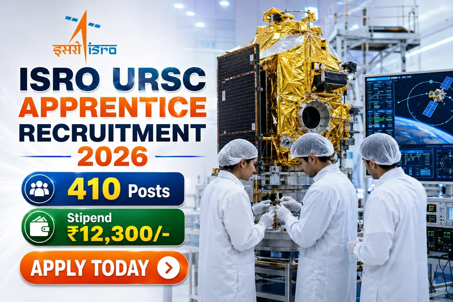 ISRO URSC Apprentice Recruitment 2026 – 410 Vacancies