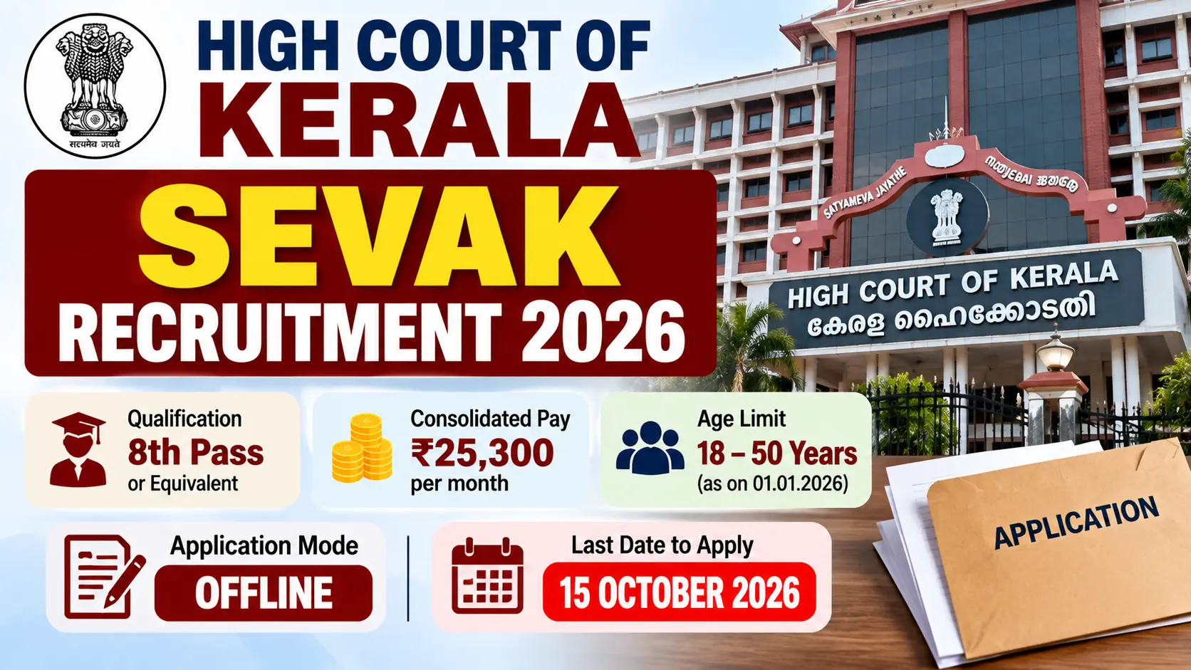 Kerala High Court Sevak Recruitment 2026